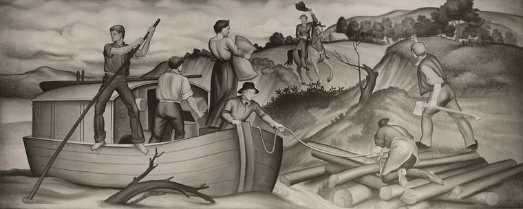 Photograph of Osceola post office mural
