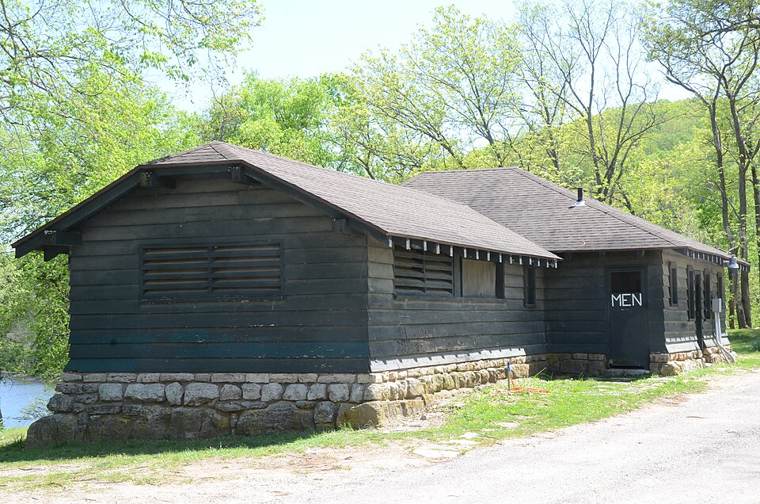Photograph of Lake Leatherwood Dam and Recreational Facilities