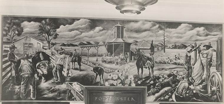 Photograph of Paris post office mural